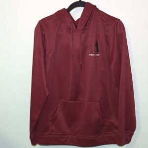 Ocean + Coast Maroon Red Graphic Hoodie w/ Bear + Mountain Stream Men's Size M